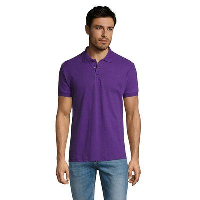 Polo Hombre Manga Corta 200g Morado Oscuro L