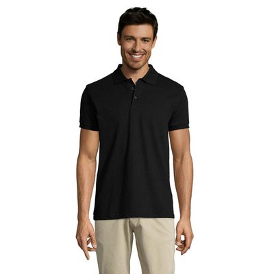 Polo Hombre Manga Corta 200g Negro 3Xl