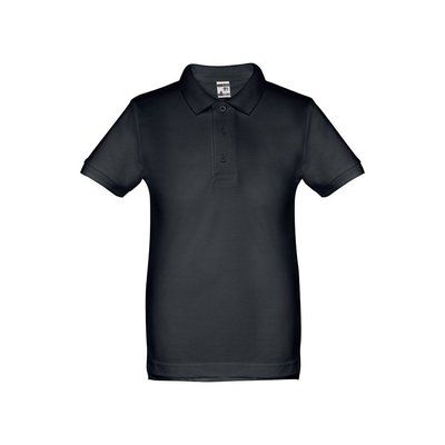 Polo infantil unisex de algodón Azul Eclipse 12