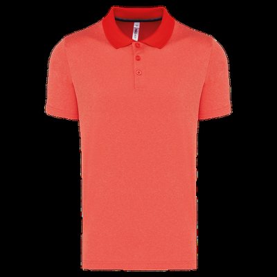 Polo jaspeado de manga corta Coral Heather S