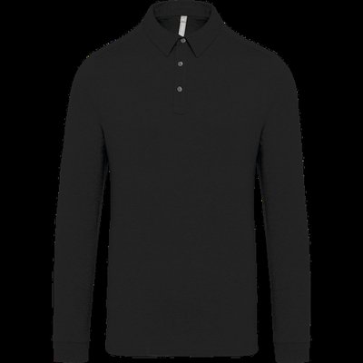 Polo jersey Manga larga para hombre Black XXL