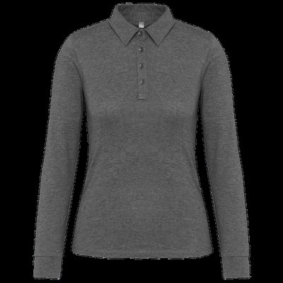 Polo jersey manga larga mujer Grey Heather Xs