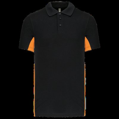 Polo manga bicolor hombre Black / Orange L