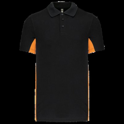 Polo manga bicolor hombre Black / Orange Xxl