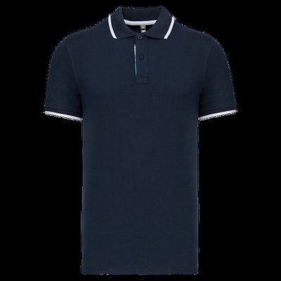 Polo manga corta 100% algodón piqué Navy / White / Light Turquoise XL