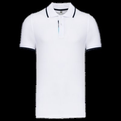 Polo manga corta 100% algodón piqué White / Navy / White XL
