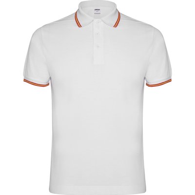 Polo de manga corta Adorno de bandera Blanco 3Xl
