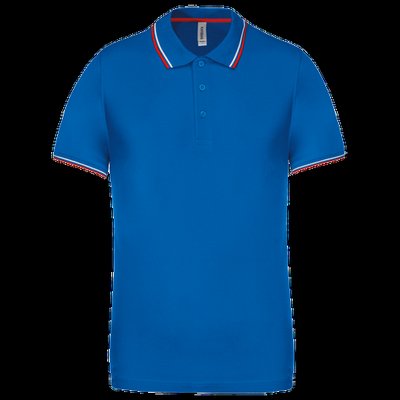 Polo de manga corta algodón Light Royal Blue / Red / White XL
