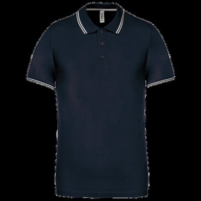 Polo de manga corta algodón Navy / Light Grey / White S