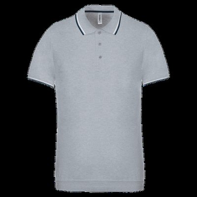 Polo de manga corta algodón Oxford Grey / Navy / White M