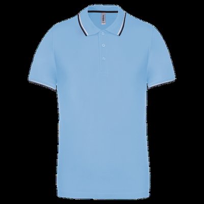 Polo de manga corta algodón Sky Blue / Navy / White L