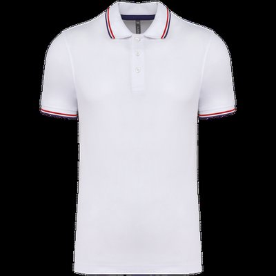 Polo de manga corta algodón White / Navy / Red L