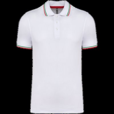 Polo de manga corta algodón White / Red / Green L