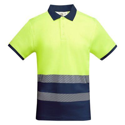 Polo Manga Corta Alta Visibilidad Marino/Amarillo Fluor S