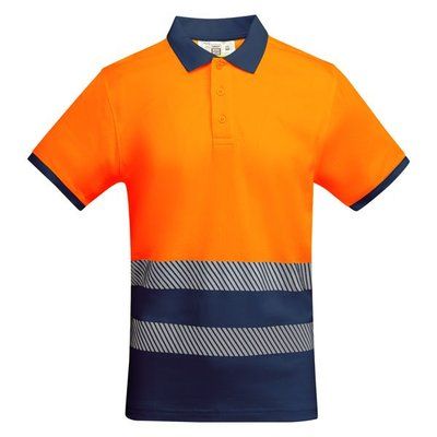 Polo Manga Corta Alta Visibilidad Marino/Naranja Fluor M