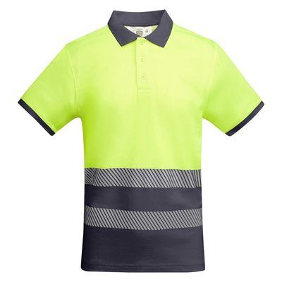 Polo Manga Corta Alta Visibilidad Plomo/Amarillo Fluor 2Xl