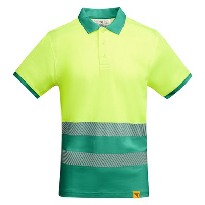 Polo Manga Corta Alta Visibilidad Verde Jardín/Amarillo Flúor 2Xl