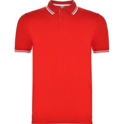 Polo Manga Corta detalles en contraste Rojo/Blanco S