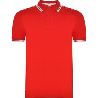 Polo Manga Corta detalles en contraste Rojo/Blanco Xl
