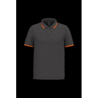 Polo manga corta hombre Dark Grey / Orange 4Xl