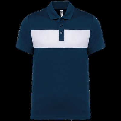 Polo de manga corta unisex con Panel en el pecho Sporty Navy / White L
