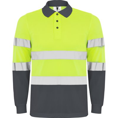 Polo Manga Larga Alta Visibilidad PLOMO/AMARILLO FLUOR 2XL