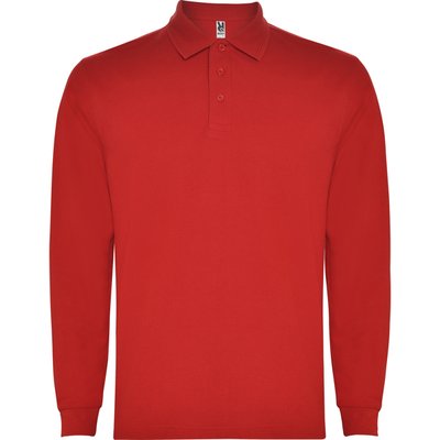 Polo Manga Larga con Cuello y Puños Acanalados Rojo 2XL