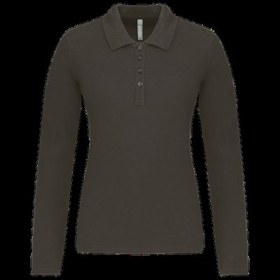 Polo de manga larga entallado mujer Dark Grey S