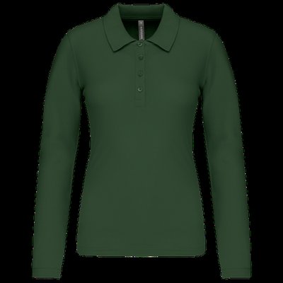 Polo de manga larga entallado mujer Forest Green L