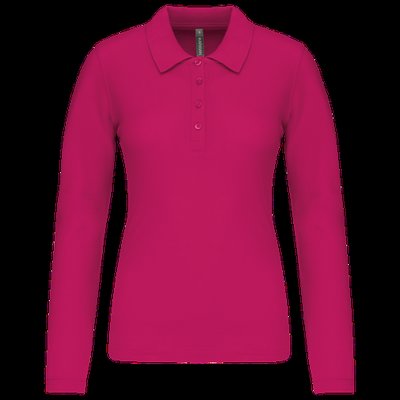 Polo de manga larga entallado mujer Fuchsia Xs