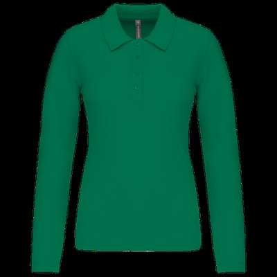 Polo de manga larga entallado mujer Kelly Green 3Xl