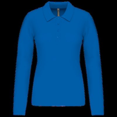 Polo de manga larga entallado mujer Light Royal Blue XS