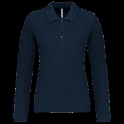 Polo de manga larga entallado mujer Navy L