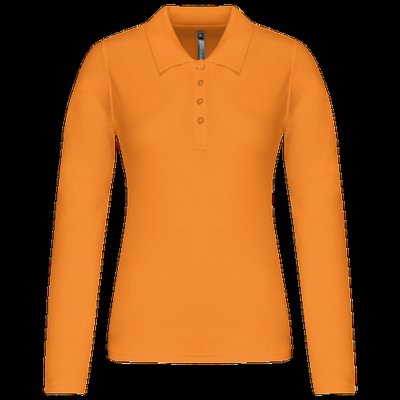 Polo de manga larga entallado mujer Orange XS