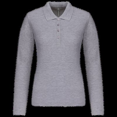 Polo de manga larga entallado mujer Oxford Grey M