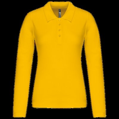 Polo de manga larga entallado mujer Yellow Xxl