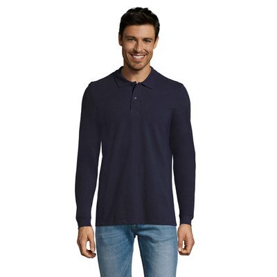Polo Manga Larga Hombre 180g French Marino Xxl