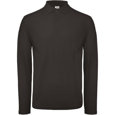 Polo manga larga hombre algodón Black 3XL