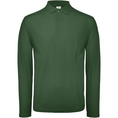 Polo manga larga hombre algodón Bottle Green S