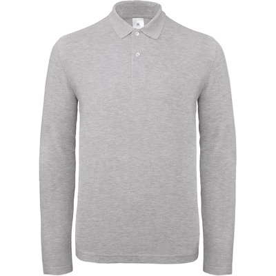 Polo manga larga hombre algodón Heather Grey XXL
