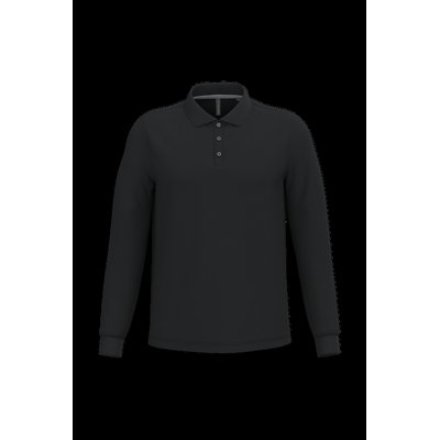Polo manga larga hombre algodón piqué Black M