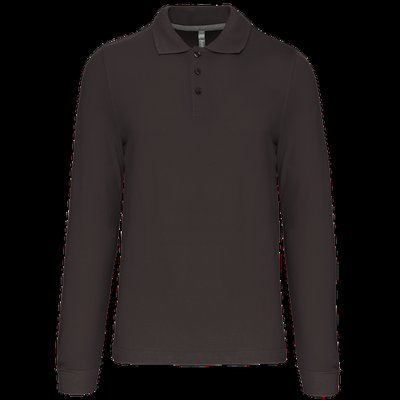 Polo manga larga hombre algodón piqué DARK GREY S
