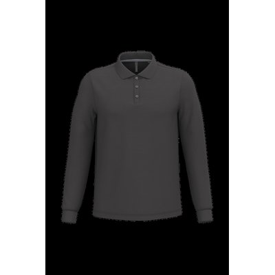 Polo manga larga hombre algodón piqué Dark Grey Xxl