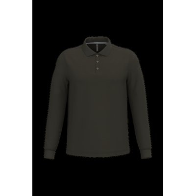 Polo manga larga hombre algodón piqué Dark Khaki 4Xl