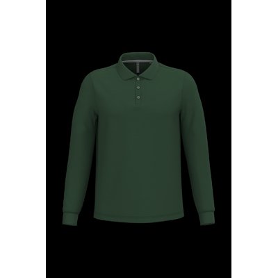 Polo manga larga hombre algodón piqué Forest Green S