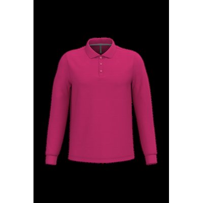 Polo manga larga hombre algodón piqué Fuchsia 4Xl