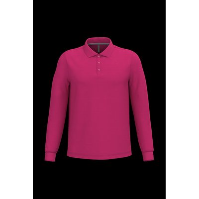Polo manga larga hombre algodón piqué Fuchsia Xxl