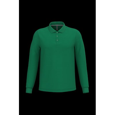 Polo manga larga hombre algodón piqué Kelly Green Xl