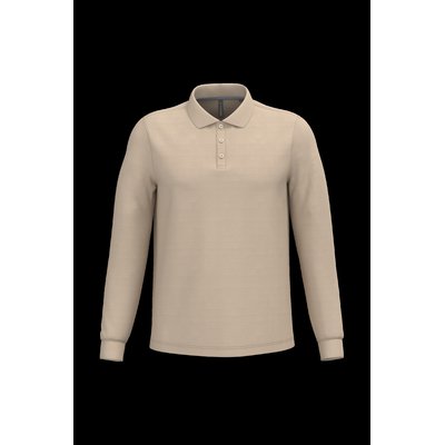 Polo manga larga hombre algodón piqué Light Sand 3Xl