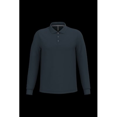 Polo manga larga hombre algodón piqué Navy Xl